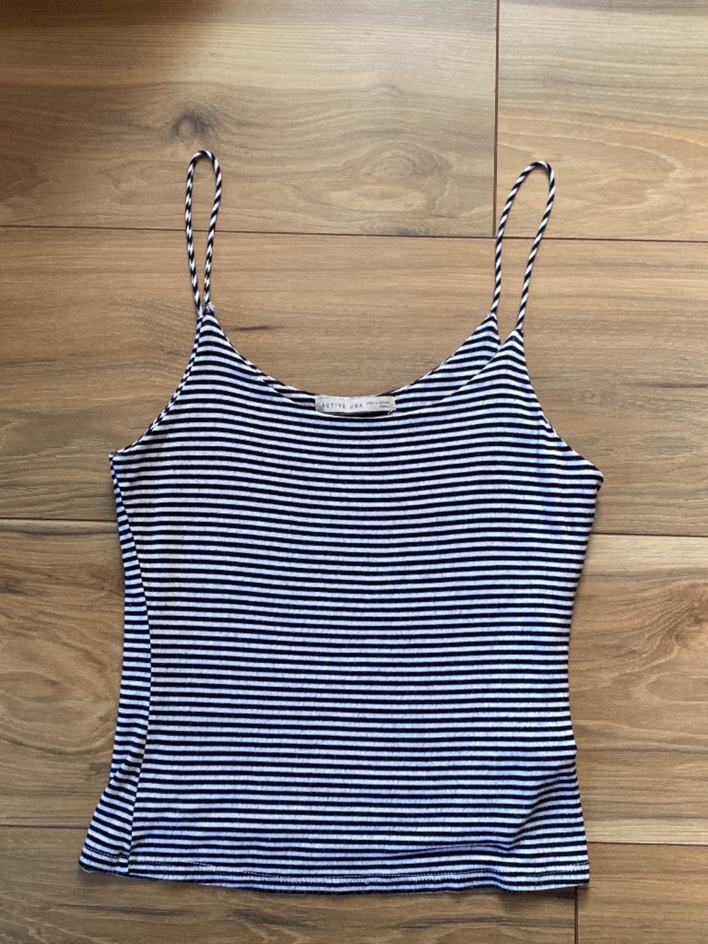 Black and white striped tank top
